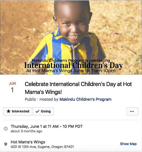 Makindu's fundraising event on Facebook Makindu's fundraising event on Facebook