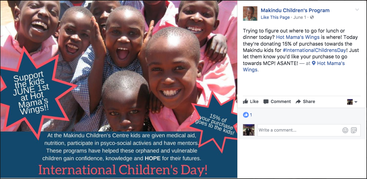 Makindu's Fundraising flyer Makindu's Fundraising flyer
