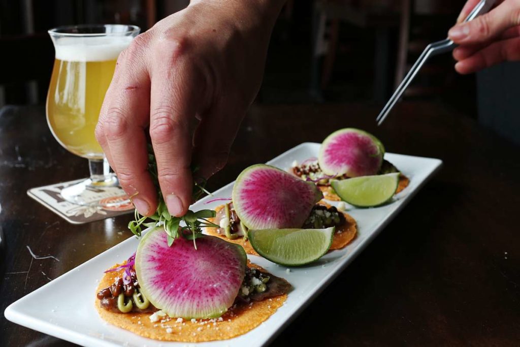 The rabbit tacos are a fan favorite at the Hoppy Monk.The rabbit tacos are a fan favorite at the Hoppy Monk.